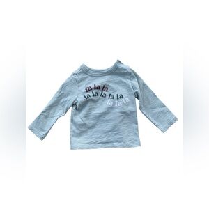 Little Co. Size 6 Months Fa La La Organic Holiday Christmas Long Sleeve Shirt